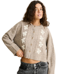 Blanca Floral Crop Cardigan in Natural
