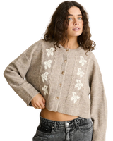 Blanca Floral Crop Cardigan in Natural