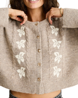 Blanca Floral Crop Cardigan in Natural