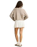 Blanca Floral Crop Cardigan in Natural