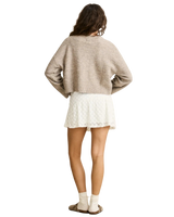 Blanca Floral Crop Cardigan in Natural