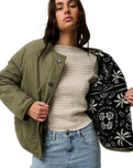 The Rip Curl Womens Bossa Nova Revo Jacket in Military Green