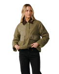 The Rip Curl Womens Bossa Nova Waxed Chore Jacket in Military Green