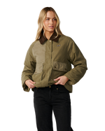 The Rip Curl Womens Bossa Nova Waxed Chore Jacket in Military Green