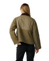 The Rip Curl Womens Bossa Nova Waxed Chore Jacket in Military Green