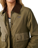 The Rip Curl Womens Bossa Nova Waxed Chore Jacket in Military Green