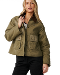 The Rip Curl Womens Bossa Nova Waxed Chore Jacket in Military Green