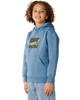 Boys Rip Script Icon Hoodie in Bluefin
