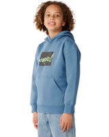 Boys Rip Script Icon Hoodie in Bluefin