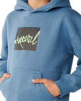 Boys Rip Script Icon Hoodie in Bluefin