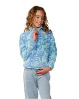 The Rip Curl Girls Girls Pacific Dreams 1/4 Zip Fleece Jacket in Ocean