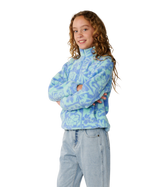 The Rip Curl Girls Girls Pacific Dreams 1/4 Zip Fleece Jacket in Ocean