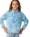 The Rip Curl Girls Girls Pacific Dreams 1/4 Zip Fleece Jacket in Ocean
