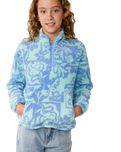 The Rip Curl Girls Girls Pacific Dreams 1/4 Zip Fleece Jacket in Ocean
