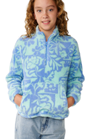 The Rip Curl Girls Girls Pacific Dreams 1/4 Zip Fleece Jacket in Ocean