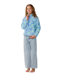 The Rip Curl Girls Girls Pacific Dreams 1/4 Zip Fleece Jacket in Ocean