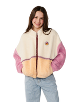 The Rip Curl Girls Girls Surf Revival ZT Polar Fleece Jacket in Shell