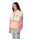The Rip Curl Girls Girls Surf Revival ZT Polar Fleece Jacket in Shell