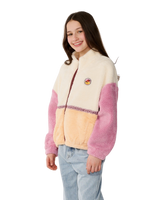 The Rip Curl Girls Girls Surf Revival ZT Polar Fleece Jacket in Shell
