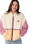 The Rip Curl Girls Girls Surf Revival ZT Polar Fleece Jacket in Shell