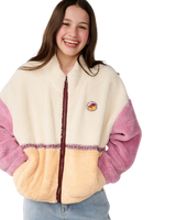 The Rip Curl Girls Girls Surf Revival ZT Polar Fleece Jacket in Shell