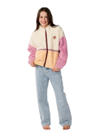 The Rip Curl Girls Girls Surf Revival ZT Polar Fleece Jacket in Shell