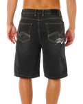 Inner Visions Denim Walkshorts in Dark Acid Black