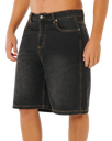 Inner Visions Denim Walkshorts in Dark Acid Black