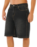 Inner Visions Denim Walkshorts in Dark Acid Black