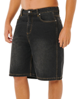 Inner Visions Denim Walkshorts in Dark Acid Black