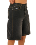 Inner Visions Denim Walkshorts in Dark Acid Black