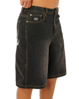 Inner Visions Denim Walkshorts in Dark Acid Black