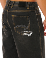 Inner Visions Denim Walkshorts in Dark Acid Black