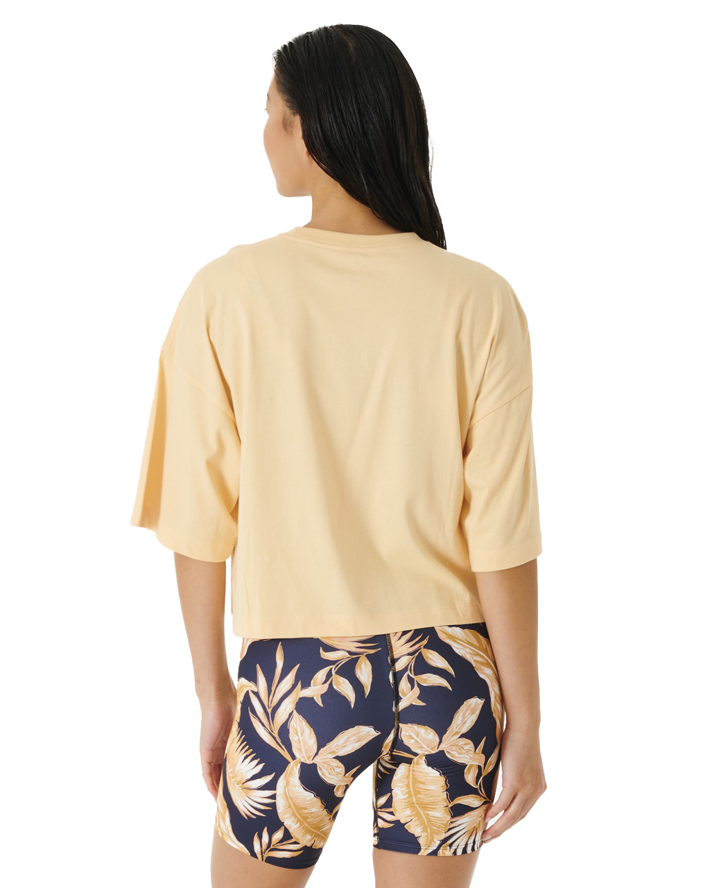 The Rip Curl Womens Seacall Crop Heritage T-Shirt in Blush