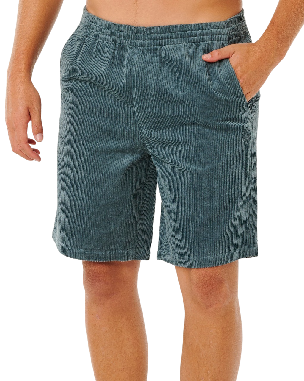 Premium Surf Cord Volley Shorts in Pine Night