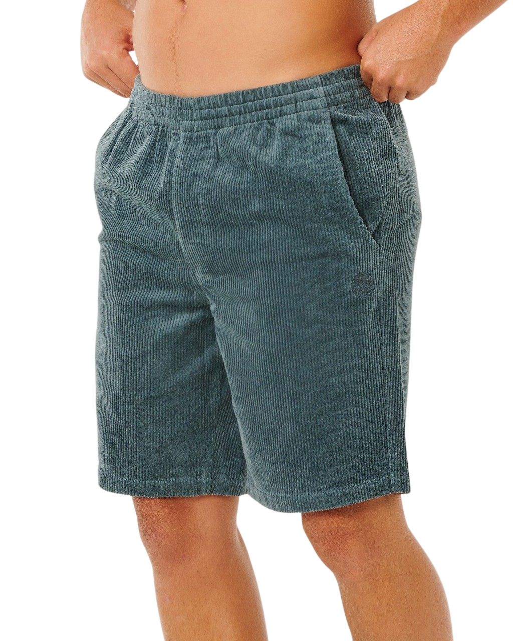 Premium Surf Cord Volley Shorts in Pine Night