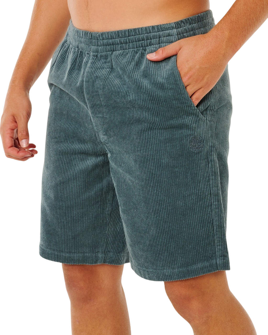 Premium Surf Cord Volley Shorts in Pine Night
