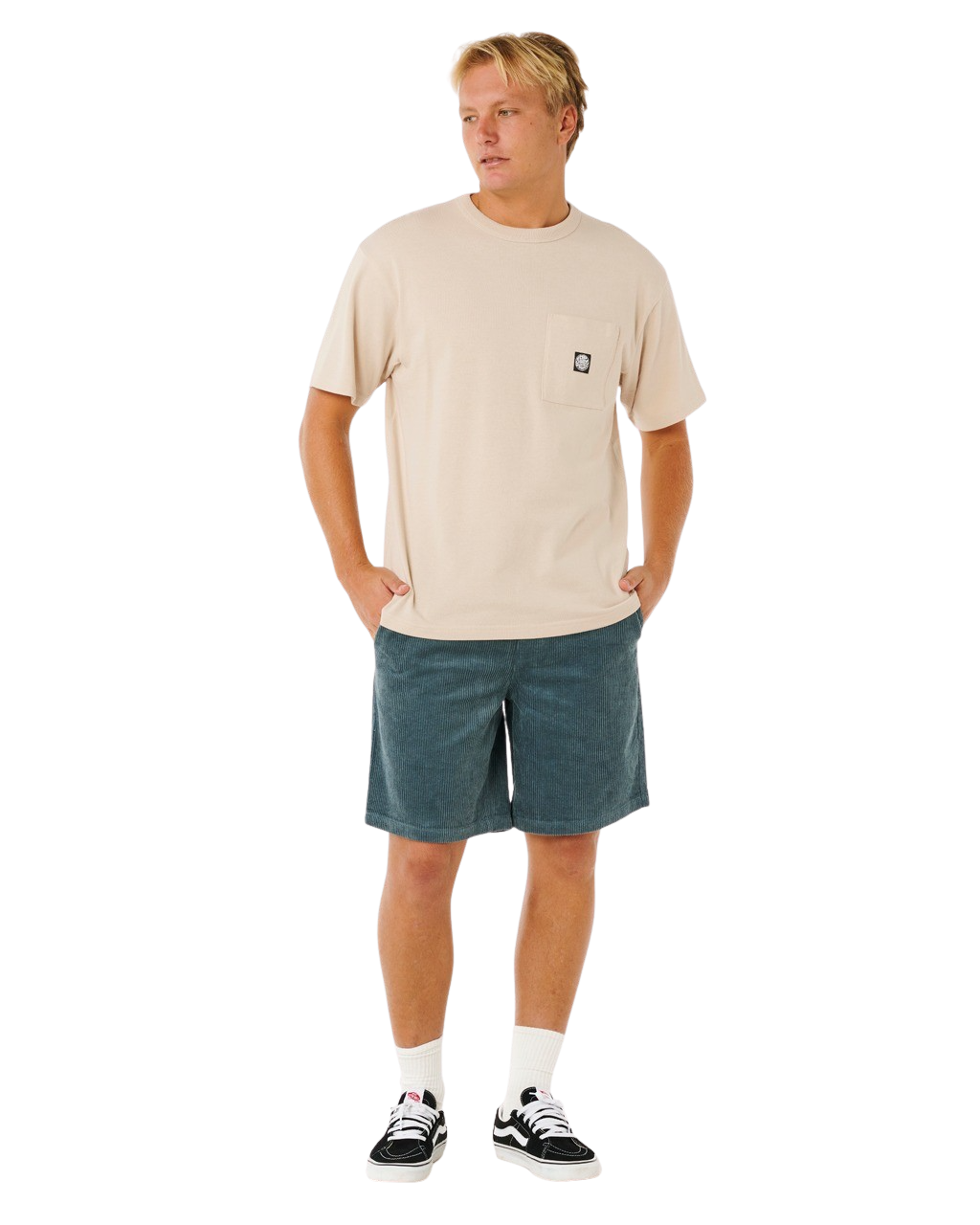 Premium Surf Cord Volley Shorts in Pine Night