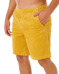 Premium Surf Cord Volley Shorts in Golden Hour