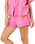 Hotel Malibu Embroidered Shorts in Super Pink