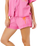 Hotel Malibu Embroidered Shorts in Super Pink