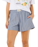Beach Days Pinstripe Shorts in Dusty Blue