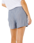 Beach Days Pinstripe Shorts in Dusty Blue