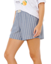 Beach Days Pinstripe Shorts in Dusty Blue