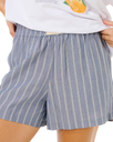Beach Days Pinstripe Shorts in Dusty Blue