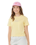 The Rip Curl Girls Girls Sunset Skies Crop T-Shirt in Banana