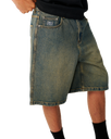 The Rip Curl Mens Archive Dirty Denim Walkie Shorts in Dirty Mid Blue