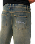 The Rip Curl Mens Archive Dirty Denim Walkie Shorts in Dirty Mid Blue