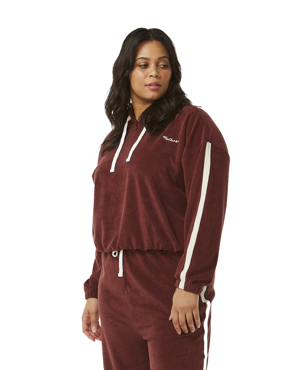 The Rip Curl Womens Revival Terry Hoodie in Plum