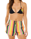 Neon Stripe Beach Shorts in Multi